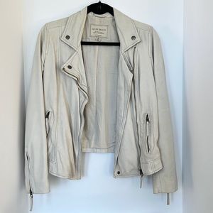 Lucky brand off white leather jacket